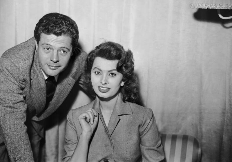 Un trio cinématographique : Sophia Loren, Marcello Mastroianni, Vittorio De Sica