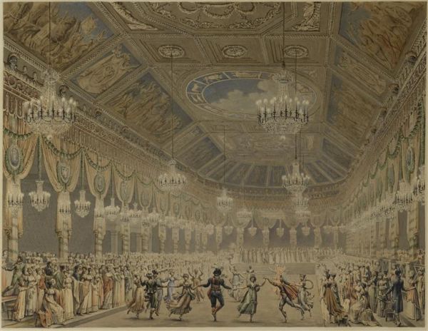 Ballet des danseurs de l'Opéra dans la salle de bal de l'Ecole Militaire