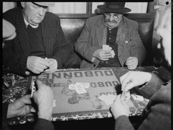 Joueurs de cartes, environs de Samois-sur-Seine, Seine-et-Marne