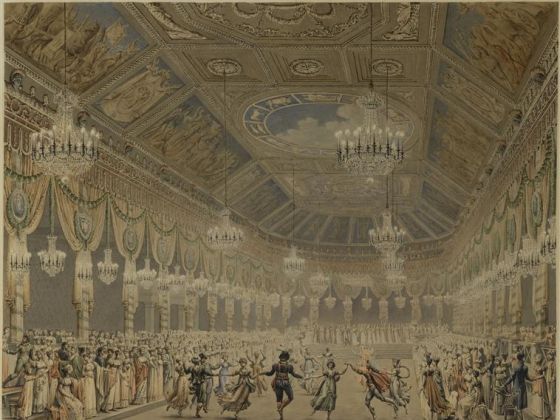 Ballet des danseurs de l'Opéra dans la salle de bal de l'Ecole Militaire